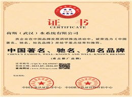 中国著名、驰名、知名品牌证书